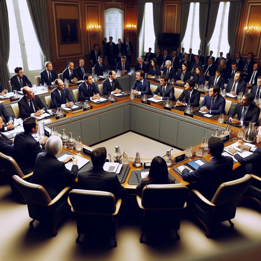 Réunion du gouvernement français sur la politique énergétique.