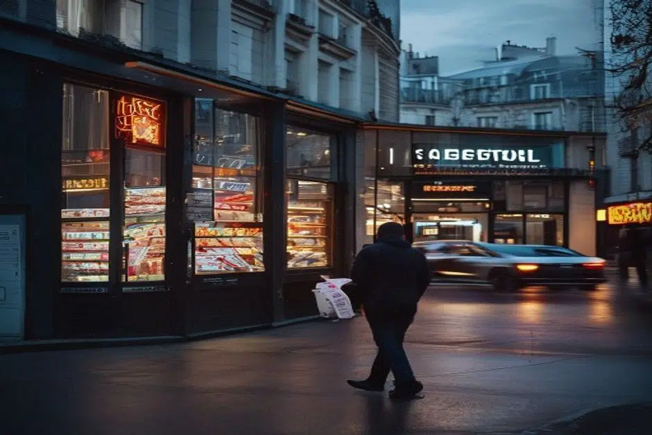 Devant un bureau de tabac, un joueur consulte son reçu de Loto