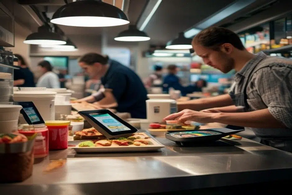 Modèle franchisé Jersey Mike’s, préparation de sandwiches en restaurant