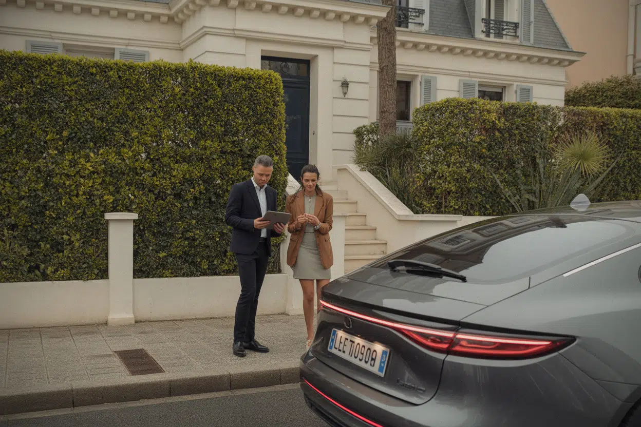 Immobilier au Touquet, visite de villa et agent présentant un bien