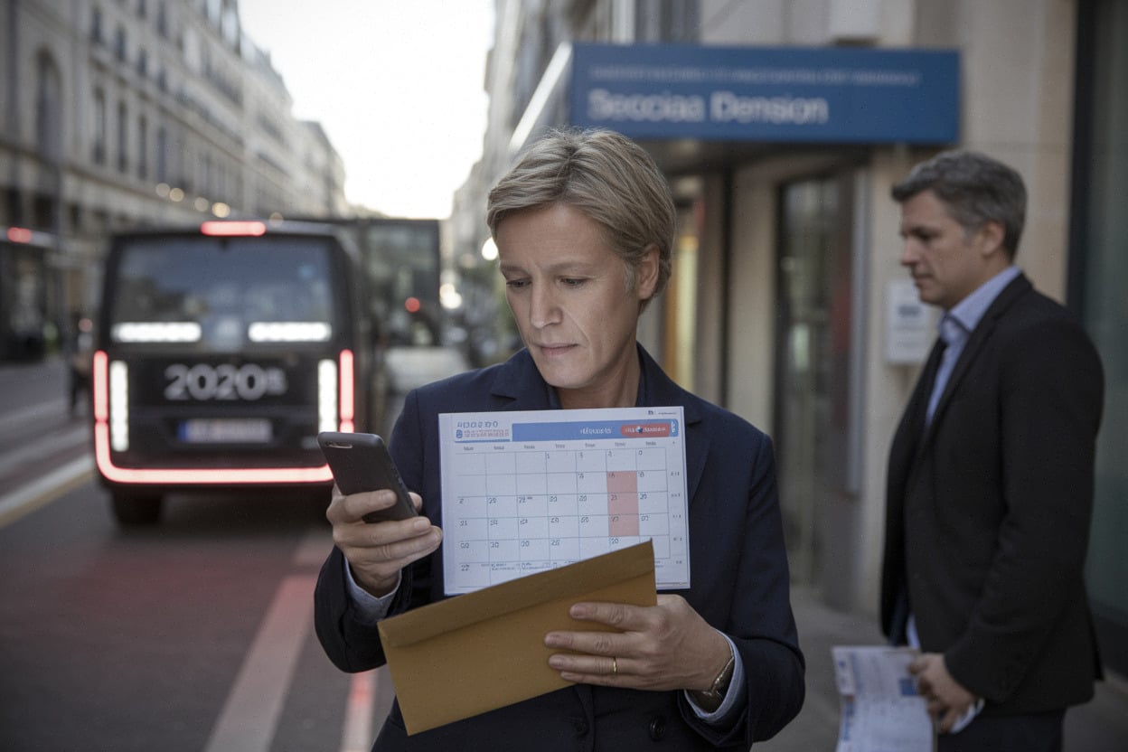 Usager devant une caisse de retraite préparant une date d’effet au 1er septembre
