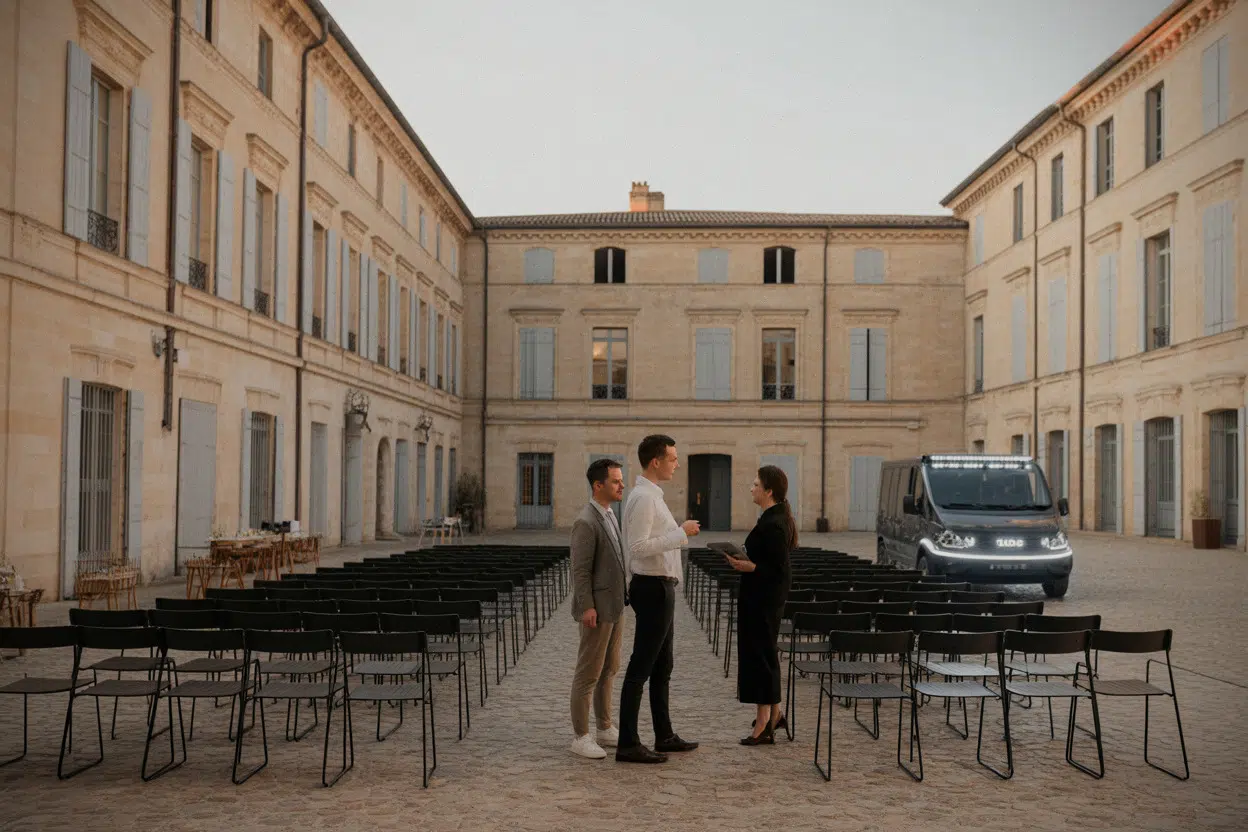 Cour du château du Causse à Castres utilisée pour événements