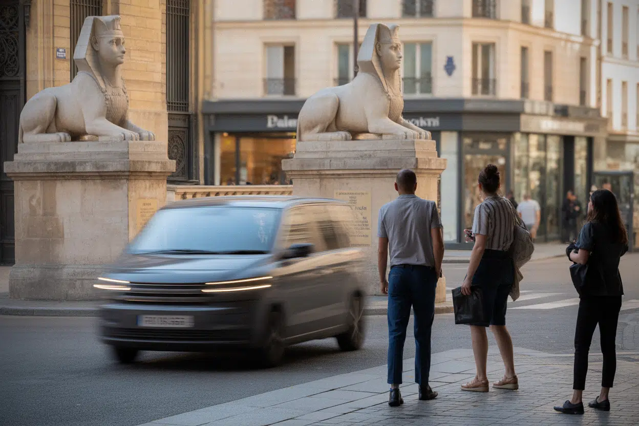 La Porte de Palaminy restaurée, sphinges visibles à l’entrée de Cazères