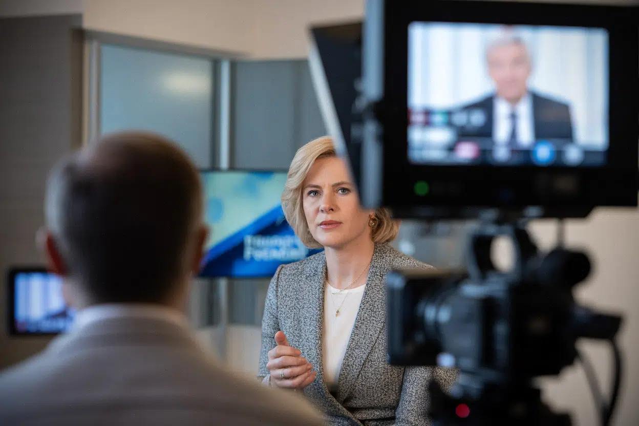 Plateau TV où Mathilde Panot défend le plafonnement à 12 millions
