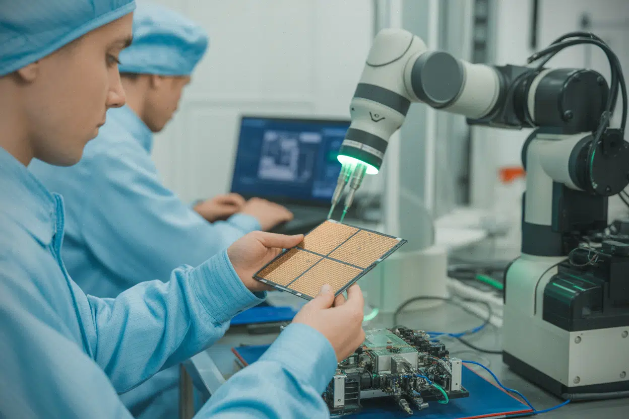 Laboratoire de semi-conducteurs, wafer et équipements de production modernes