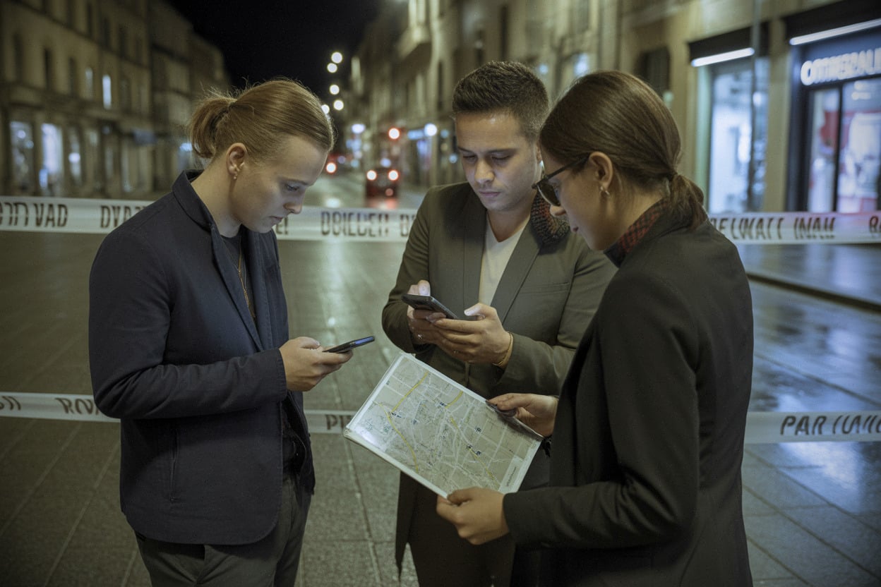 Participants à une enquête patrimoniale près de la cathédrale de Lavaur