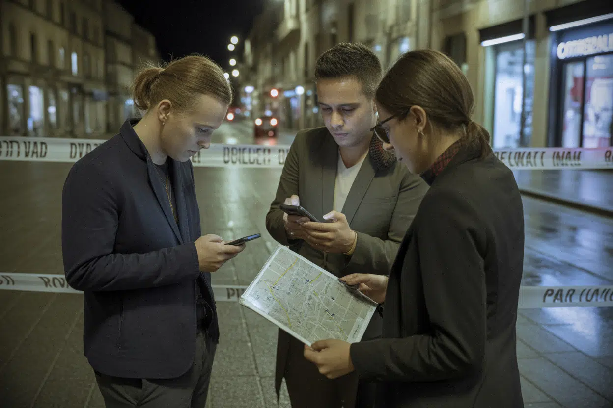 Participants à une enquête patrimoniale près de la cathédrale de Lavaur