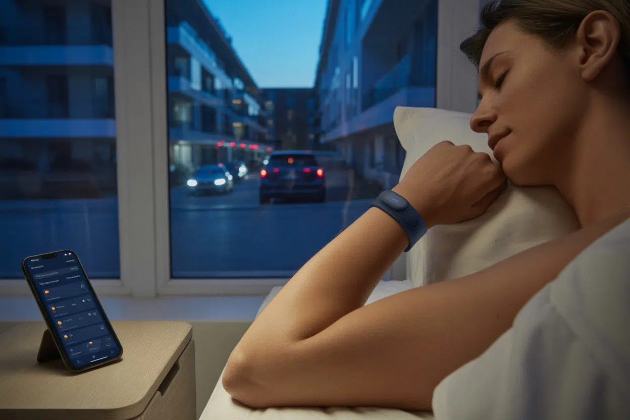 Suivi du sommeil à domicile avec capteur et application santé
