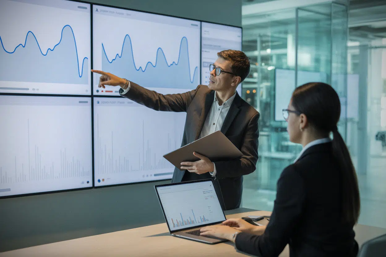 Analystes visualisant la hausse des utilisateurs Google face à Naver