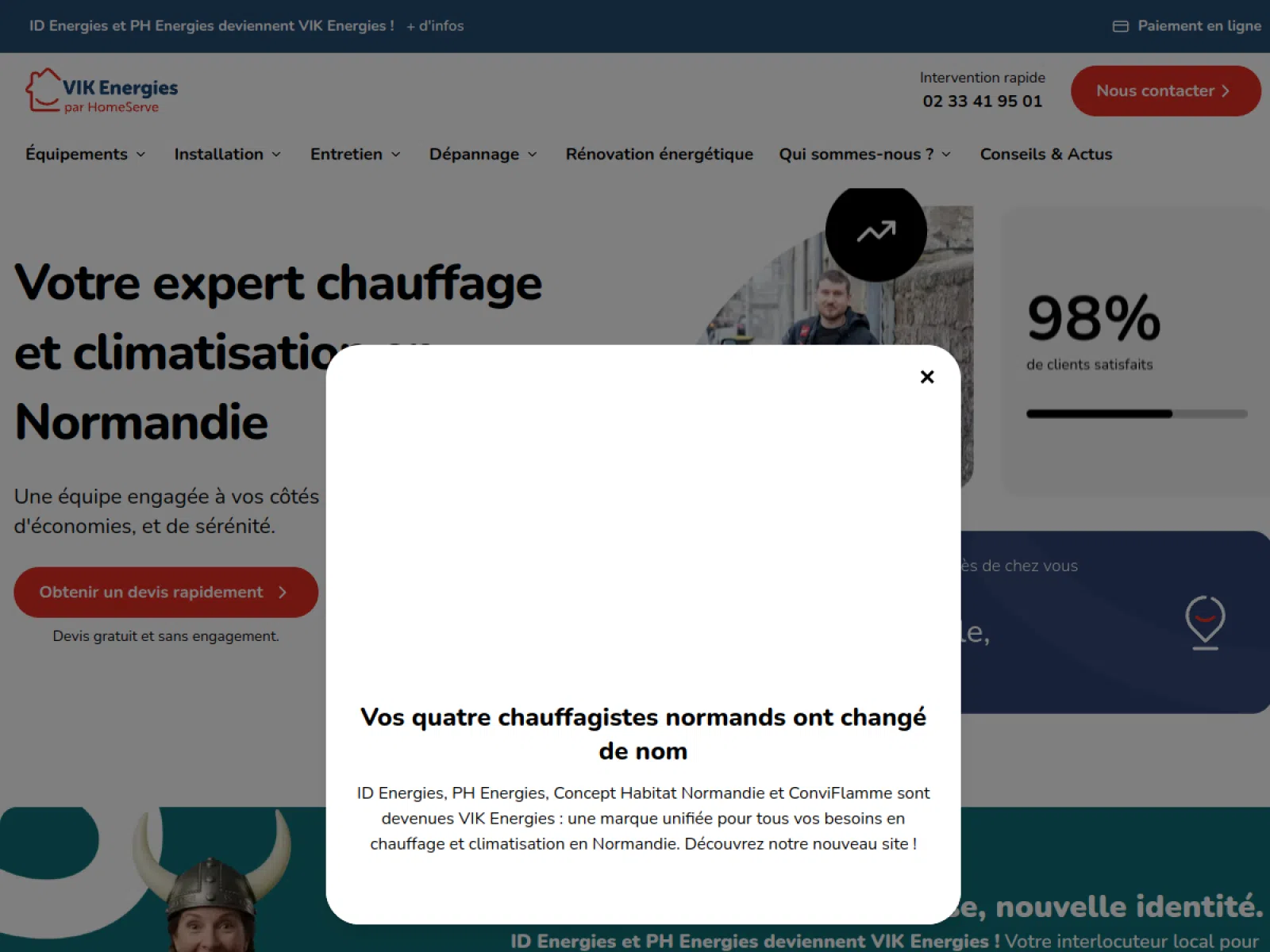 VIK Energies - Chauffagiste RGE en Normandie — site client présenté dans l’article Aperçu du site VIK Energies - Chauffagiste RGE en Normandie pour Pourquoi choisir une entreprise certifiée RGE pour votre chauffage en Normandie