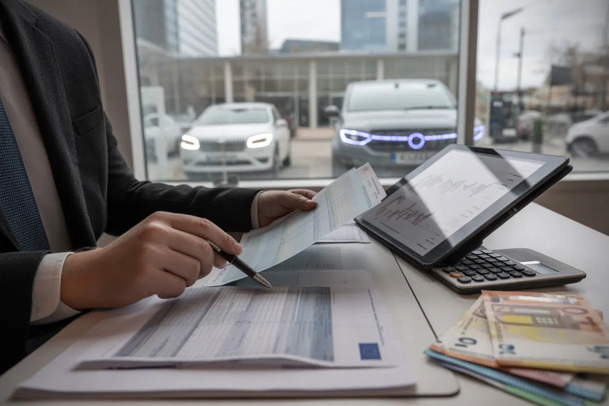 Documents financiers et calculatrice illustrant le débat sur l’impôt des ultra-riches