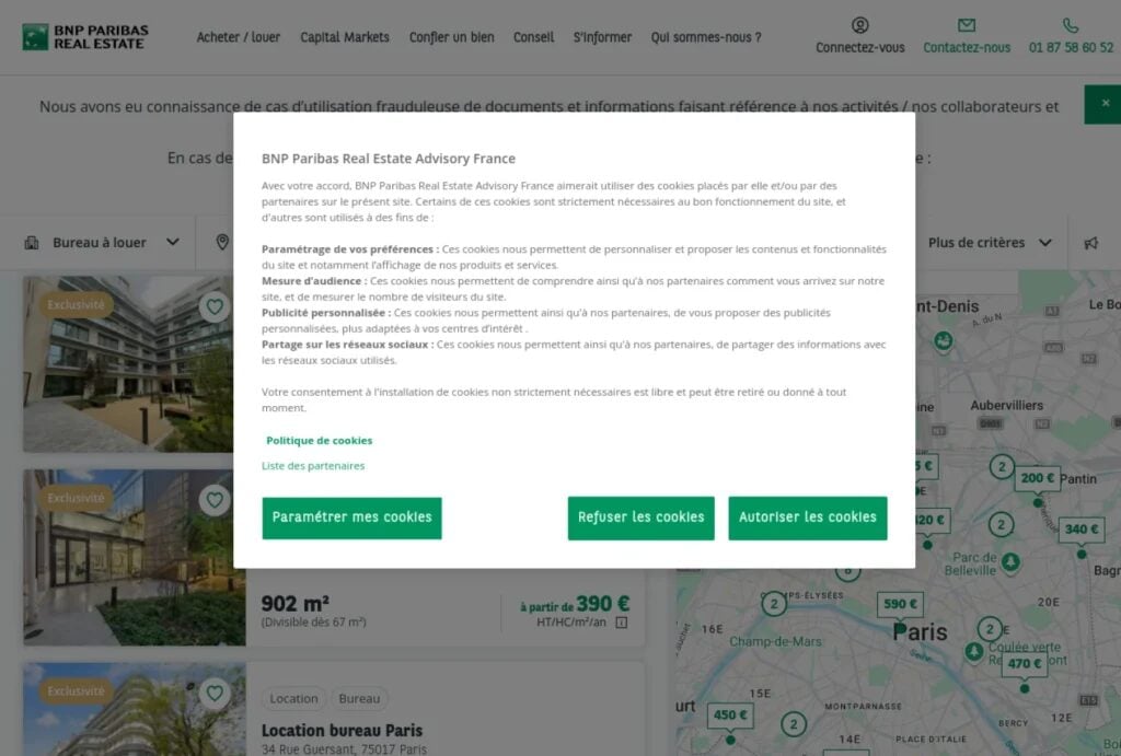 Quartier parisien en transformation urbaine
