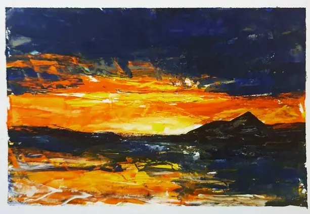 Le chef du Parti vert, Eamon Ryan, a peint ses propres cartes de Noël cette année, inspiré en regardant le lever du soleil sur Croagh Patrick