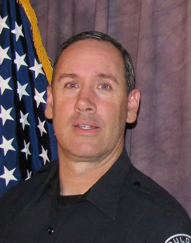 L'officier de police de Boulder Eric Talley, qui aurait été l'une des 10 personnes abattues par un homme armé. Photographie: Département de police de Boulder / EPA
