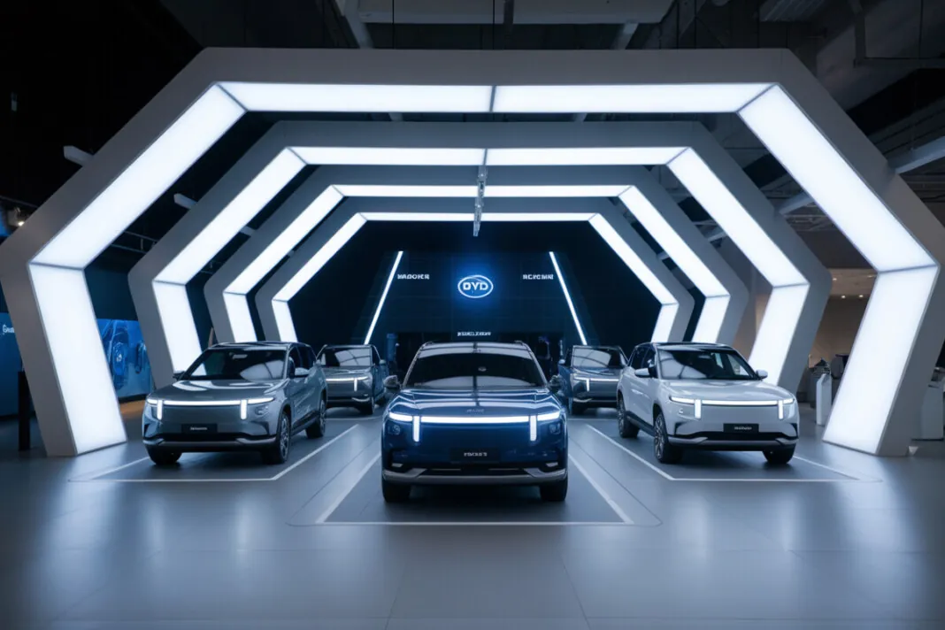 Showroom moderne de véhicules électriques BYD
