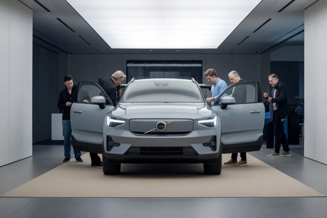 Volvo EX60 électrique exposé dans un showroom moderne