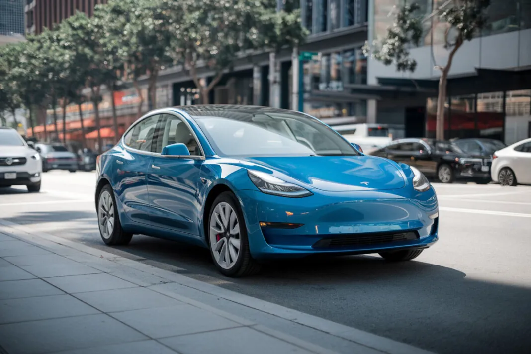 Tesla Model 3 équipée de FSD v14.2.2.5 en milieu urbain