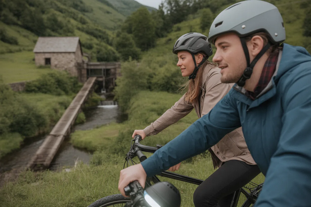 Balade à vélo vers cascade et moulin dans la vallée de la Bonnette