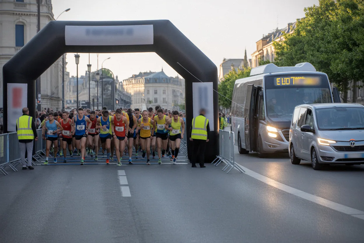 Départ d’une course de 10 km en centre-ville à Chartres