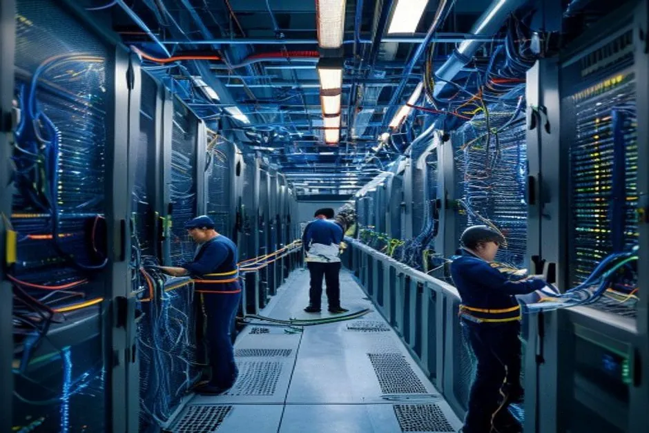 Centre de calcul haute performance, racks IA et refroidissement liquide en Europe
