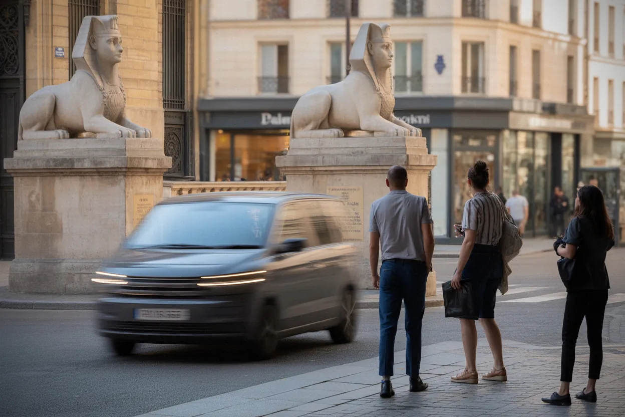La Porte de Palaminy restaurée, sphinges visibles à l’entrée de Cazères