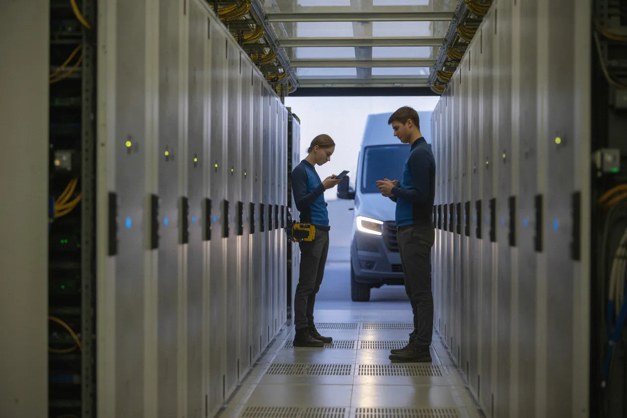 Centre de données illustrant les coûts GPU et la capacité de calcul IA